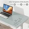 Scrivania Regolabile in Altezza con Cassetto, Scrivania con Piano in Vetro, 2 Posizioni di Memoria e Porte USB Tipo-C, Scrivania per Ufficio e Casa, 120 x 60 x 73-118 cm (Bianco)