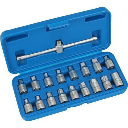 SET 18pz CHIAVI A BUSSOLA PER TAPPI SCARICO COPPA OLIO 3/8" CONDOR 4712A