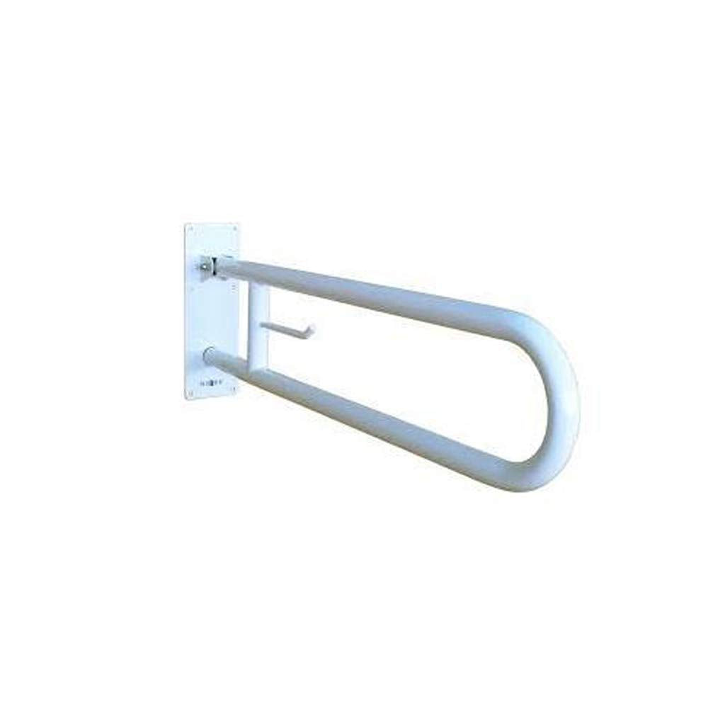 Barra pieghevole disabili maniglione ribaltabile portarotolo inox bianco 60 cm