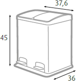 Pattumiera a pedale  LT.2X12 per raccolta differenziata P1592002