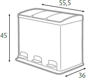 Pattumiera a pedale  LT.3X12 per raccolta differenziata P1592003