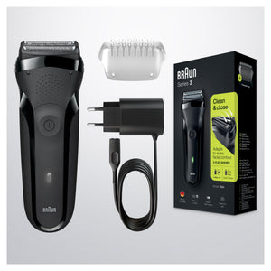 Braun series 3 shave&style 300bt rasoio da barba elettrico da uomo, nero