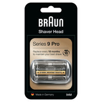 Braun series 9 94m testina di ricambio per rasoio elettrico uomo - argento - compatibile con rasoio elettrico pro e - 81747657