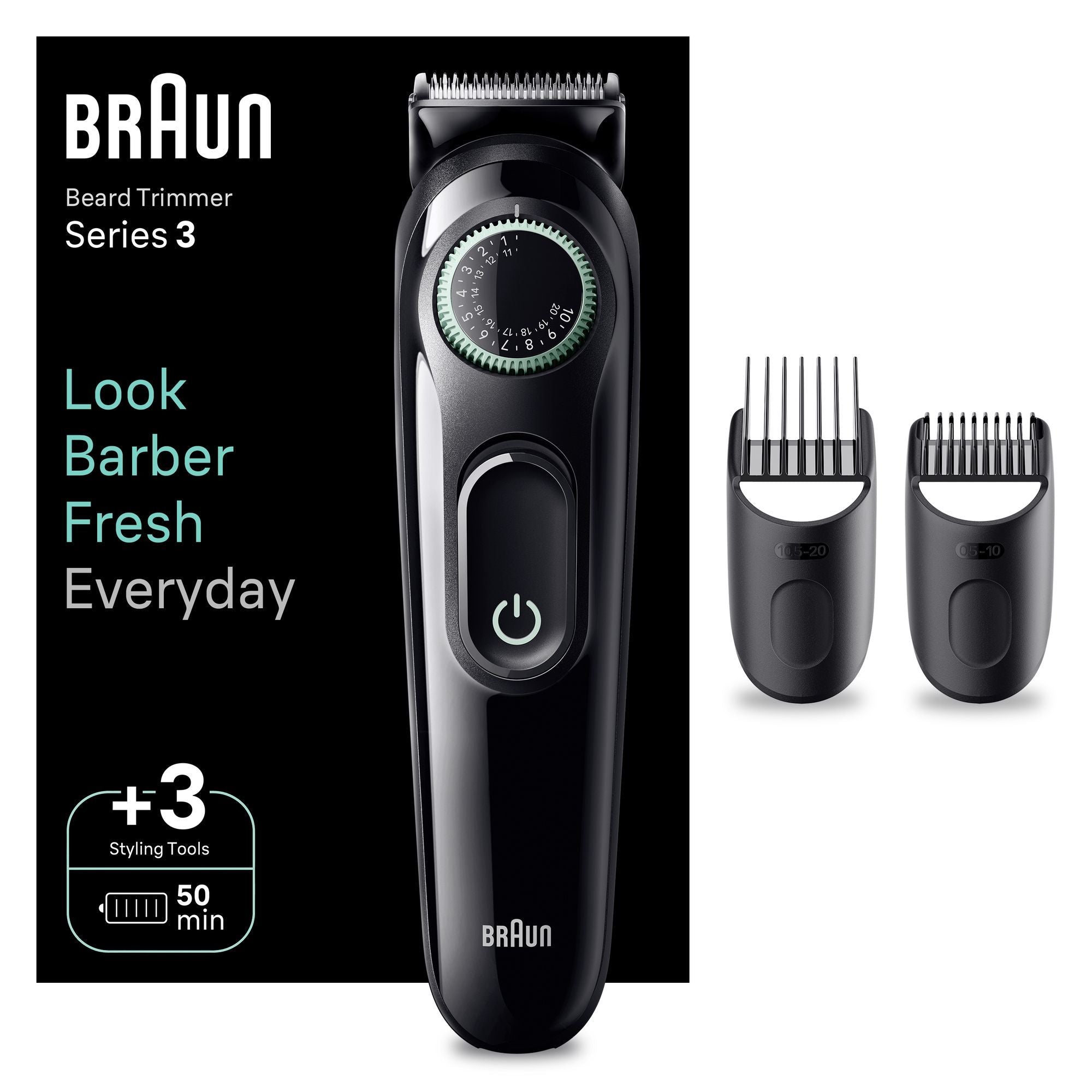 Braun beardtrimmer 3 bt3411 regolabarba uomo