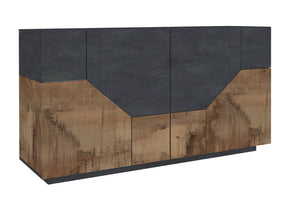 Credenza 4 Ante 220,1x43x86 cm Alien Ardesia e Acero Pereira