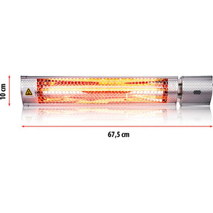 Stufa Alogena da Parete Esterno 2000Watt Riscaldatore Muro 3 Potenze Telecomando