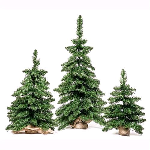 Albero di Natale Pinetto Alberello 45 cm 50 Rami in PVC con base in Juta