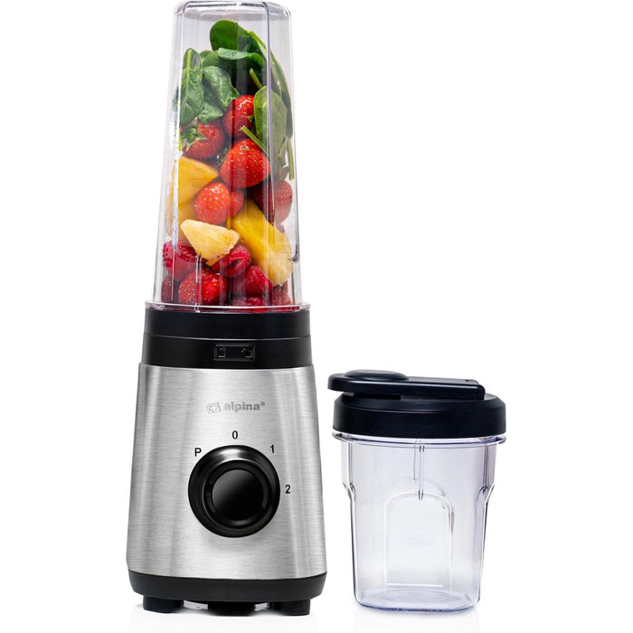 Frullatore Blender Smoothie Maker 300 W 2 Velocità Frullatutto in Acciaio Inox