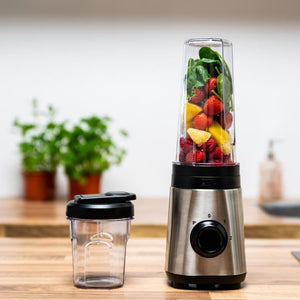 Frullatore Blender Smoothie Maker 300 W 2 Velocità Frullatutto in Acciaio Inox