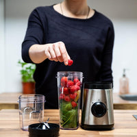 Frullatore Blender Smoothie Maker 300 W 2 Velocità Frullatutto in Acciaio Inox