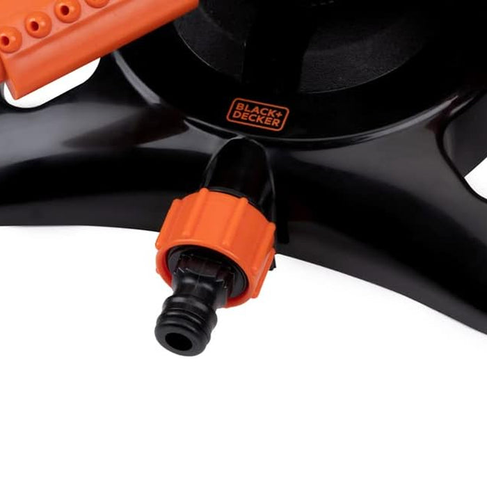 BLACK+DECKER Irrigatore per Prato Irrigazione Regolabile Giardino 3 Braccia 360°