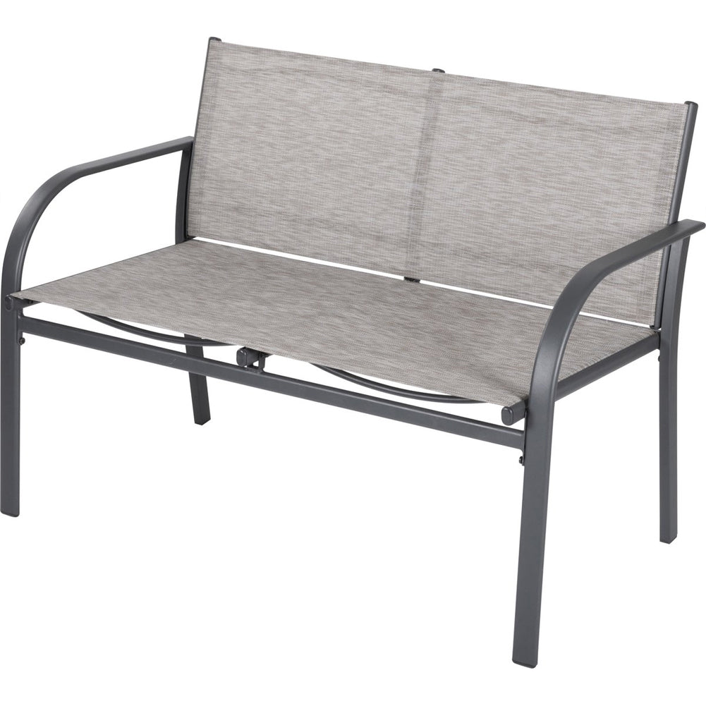 Set in Rattan Grigio da Giardino 4 Posti Divanetto Tavolo Sedie Balcone Terrazza