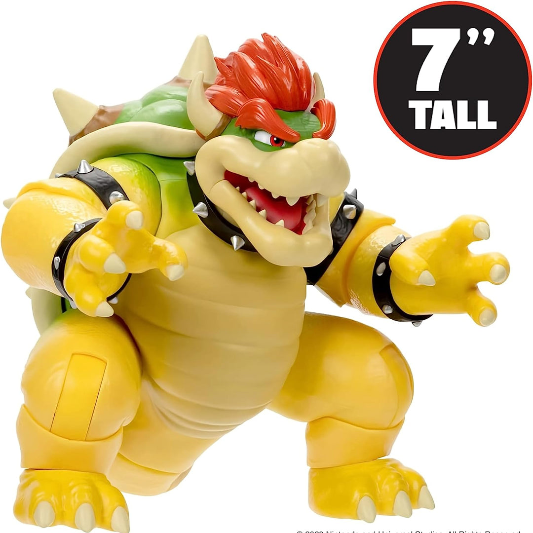 Nintendo Super Mario 18cm Movie Bowser Action Figure con Funzione Respiro Fuoco