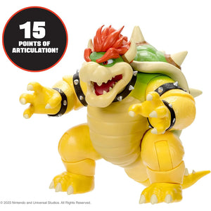 Nintendo Super Mario 18cm Movie Bowser Action Figure con Funzione Respiro Fuoco