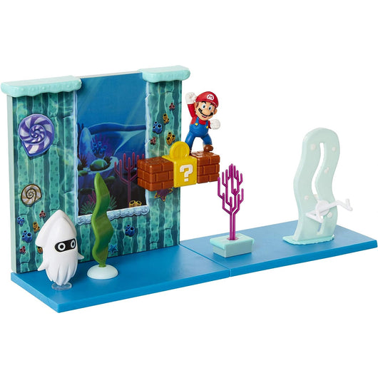 Super Mario Bros Underwater Playset Gioco con Action Figures da 6 cm Idea Regalo