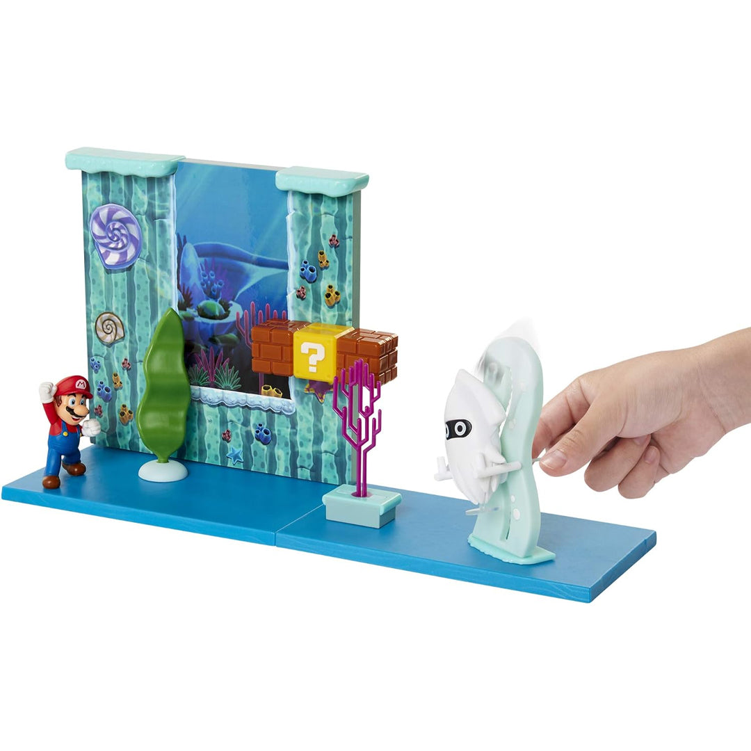 Super Mario Bros Underwater Playset Gioco con Action Figures da 6 cm Idea Regalo