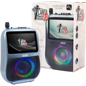 Canta Tu Karaoke PRO Blu Microfono Wireless Effetti Vocali e Display Touch