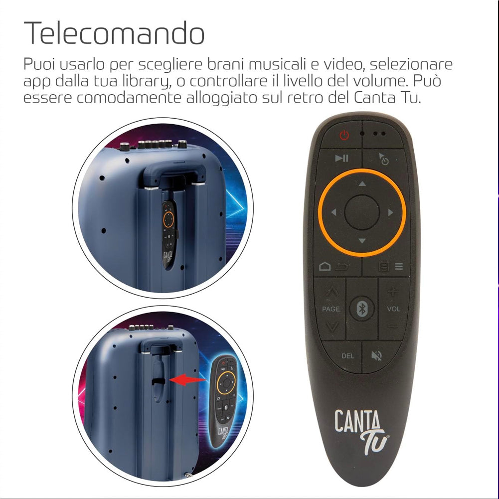 Canta Tu Karaoke PRO Blu Microfono Wireless Effetti Vocali e Display Touch