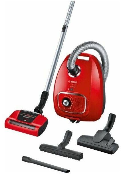 Bosch zoo'o proanimal bgls4pet2 serie 4 aspirapolvere con sacco proanimal rosso