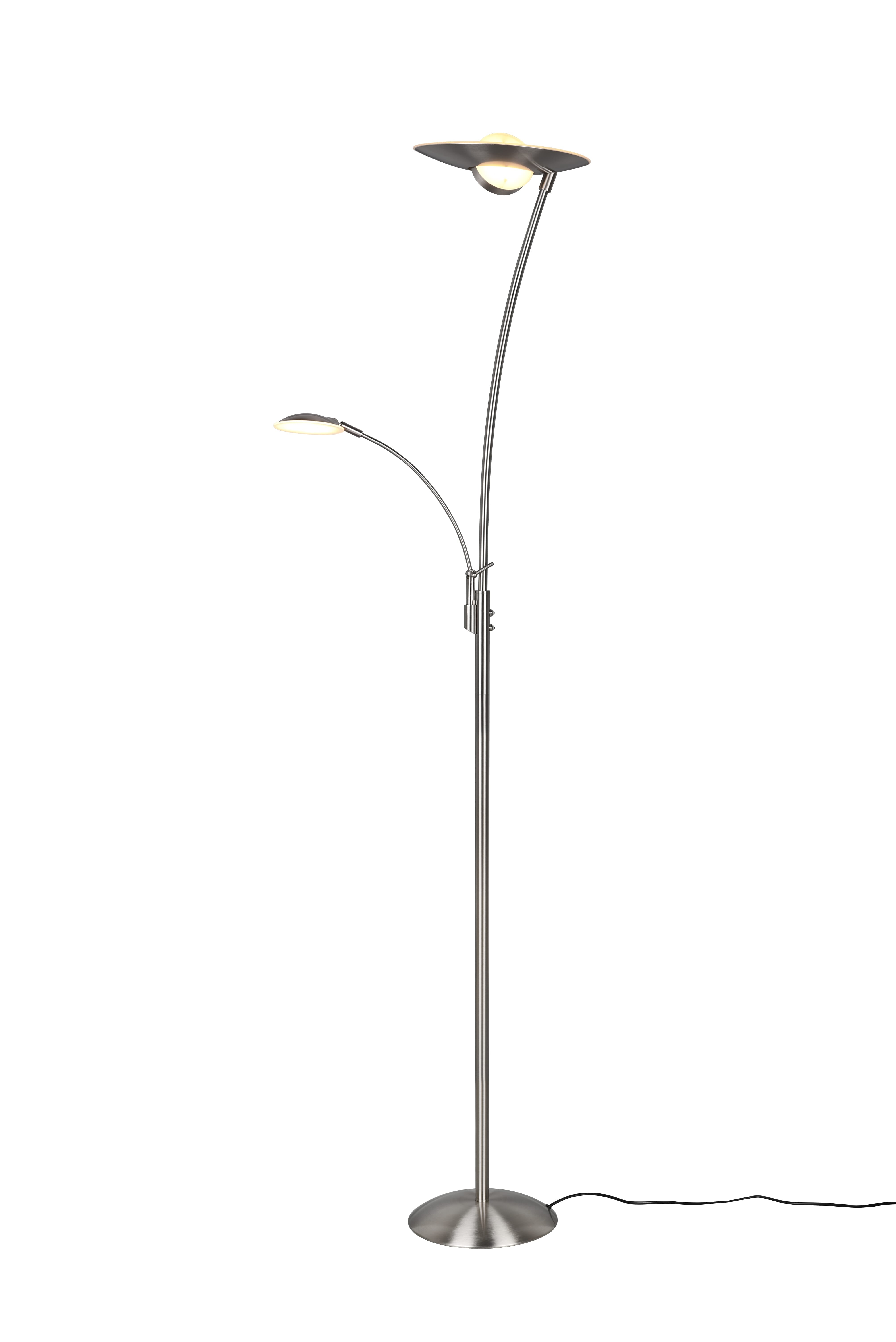 Lampada da terra LED con luce da lettura Clermont nichel