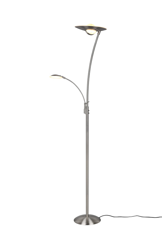 Lampada da terra LED con luce da lettura Clermont nichel