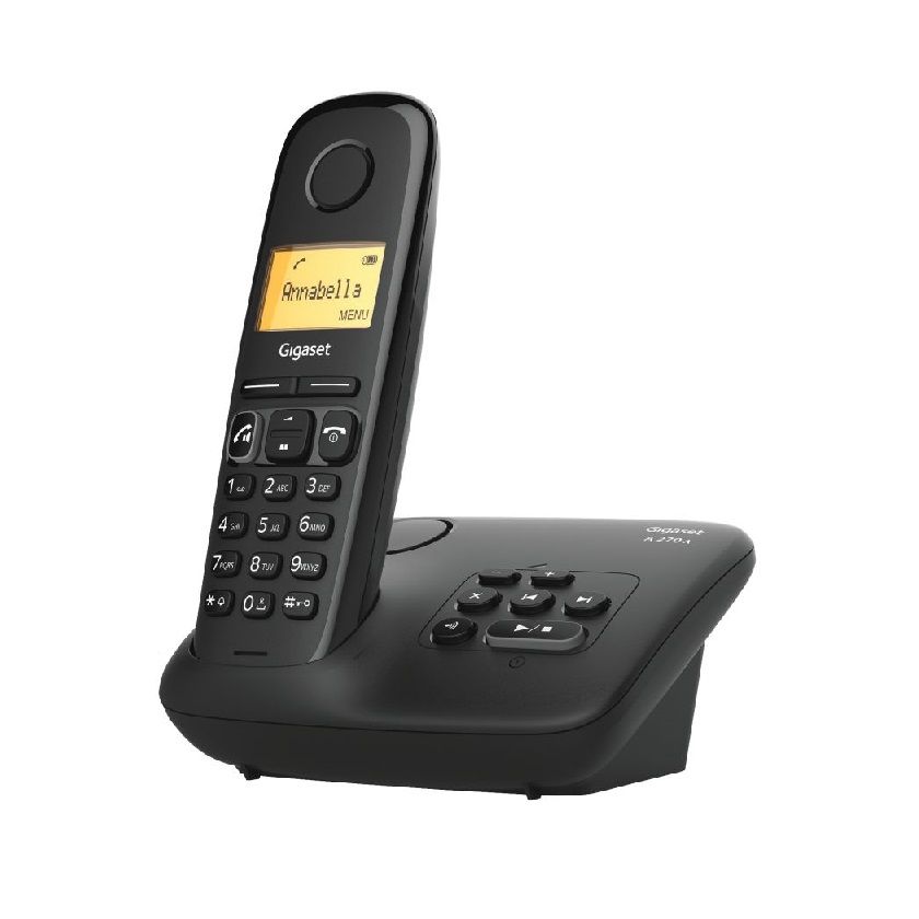 Gigaset a270a - telefono cordless - funzione sveglia - vivavoce - segreteria - black - SIEA270A