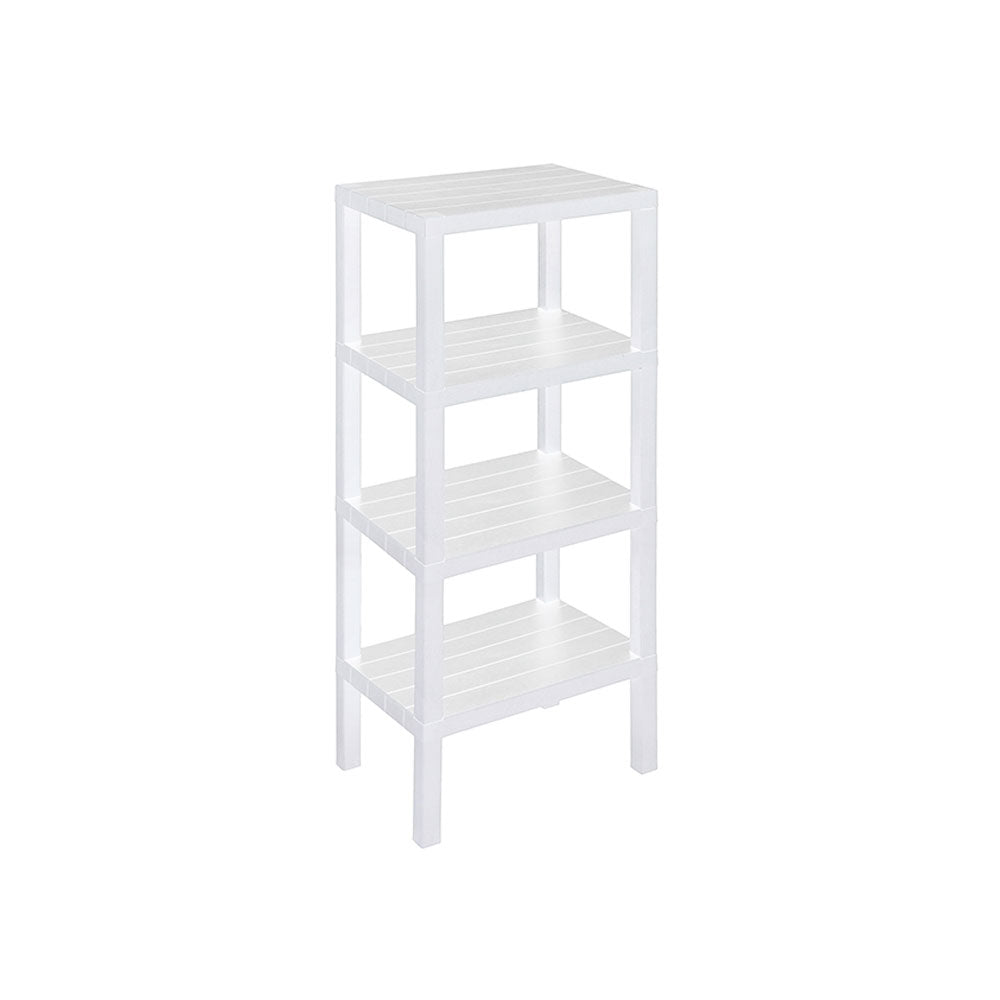 Colonna Bagno Scaffale 4 Ripiani Plastica Feridras Woody Colore: Bianco