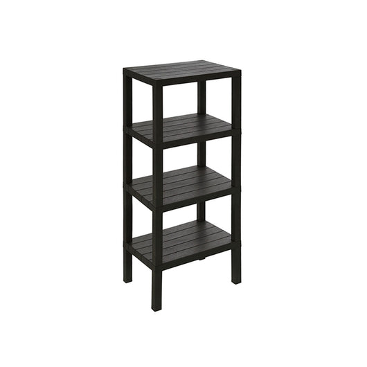 Colonna Bagno Scaffale 4 Ripiani Plastica Feridras Woody Colore: Nero