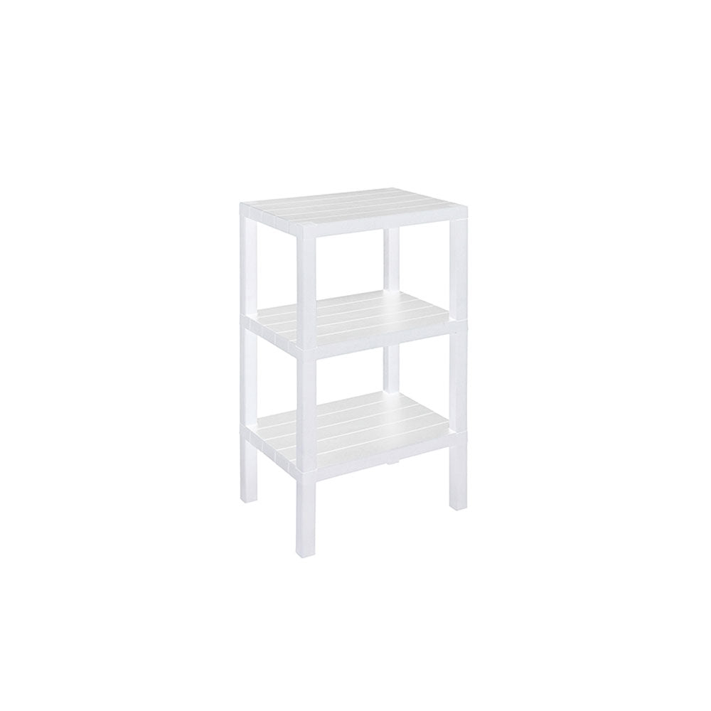 Colonna Bagno Scaffale 3 Ripiani Plastica Feridras Woody Colore: Bianco