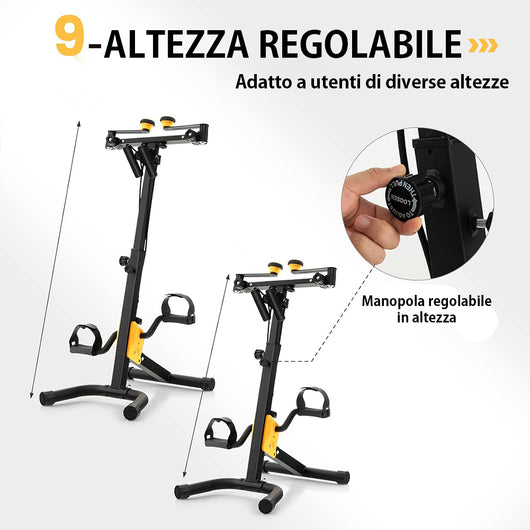 Pedaliera Allenamento Braccia Gambe Cyclette Bike Fitness Riabilitazione Anziani