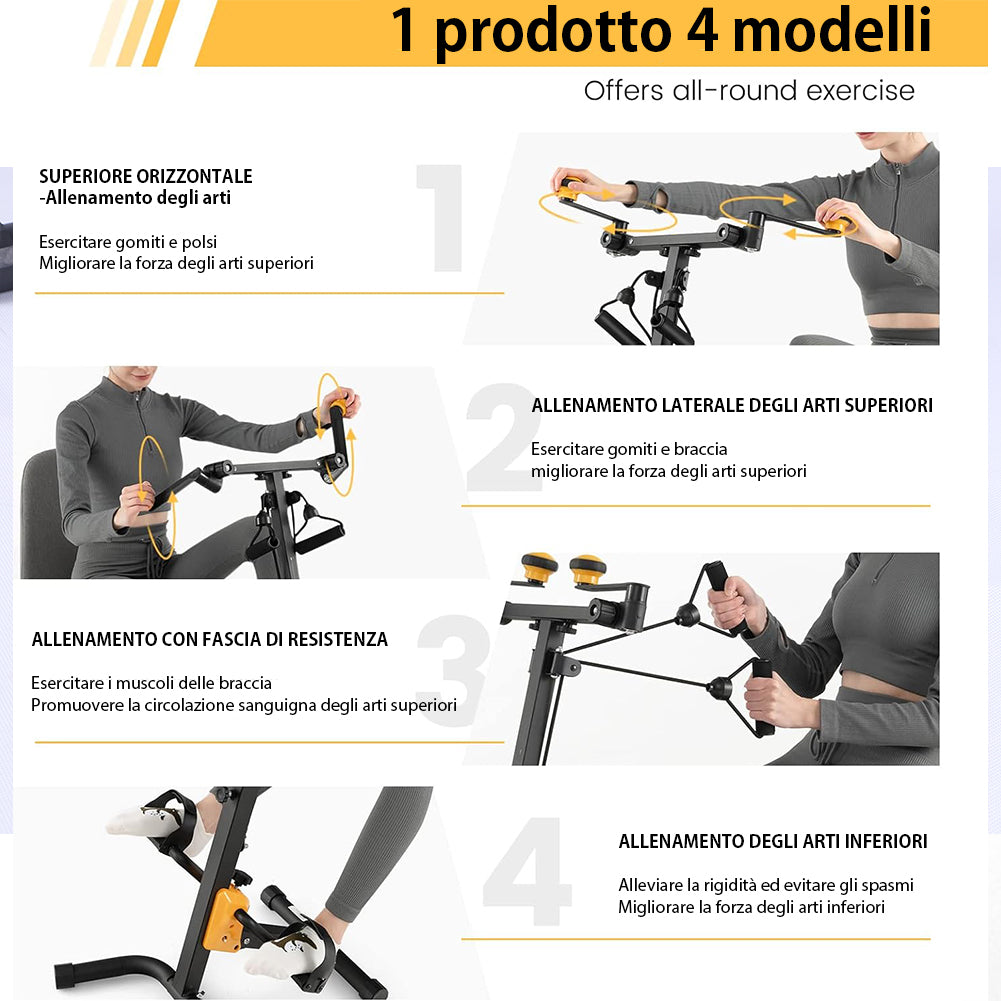 Pedaliera Allenamento Braccia Gambe Cyclette Bike Fitness Riabilitazione Anziani