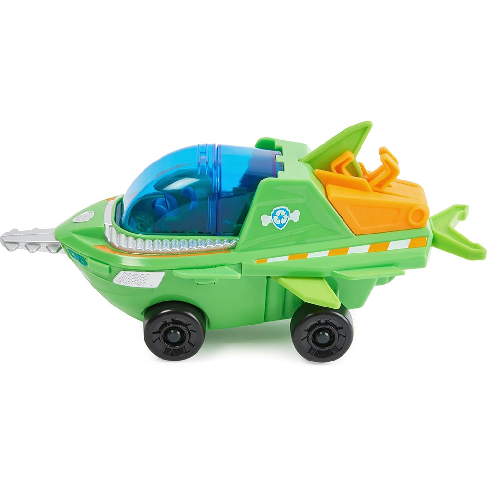 Paw Patrol Aqua Pups Rocky Transforming Sawfish Veicolo Action Figure Idea Regalo