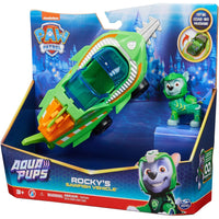 Paw Patrol Aqua Pups Rocky Transforming Sawfish Veicolo Action Figure Idea Regalo