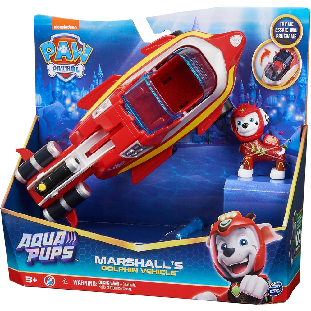 Paw Patrol Aqua Pups Marshall-Veicolo per Delfini Action Figure Idea Regalo