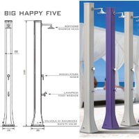 Doccia Solare In Polietilene Big Happy Five 40 Litri Con Lavapiedi Colore Viola Cv-F620/4005