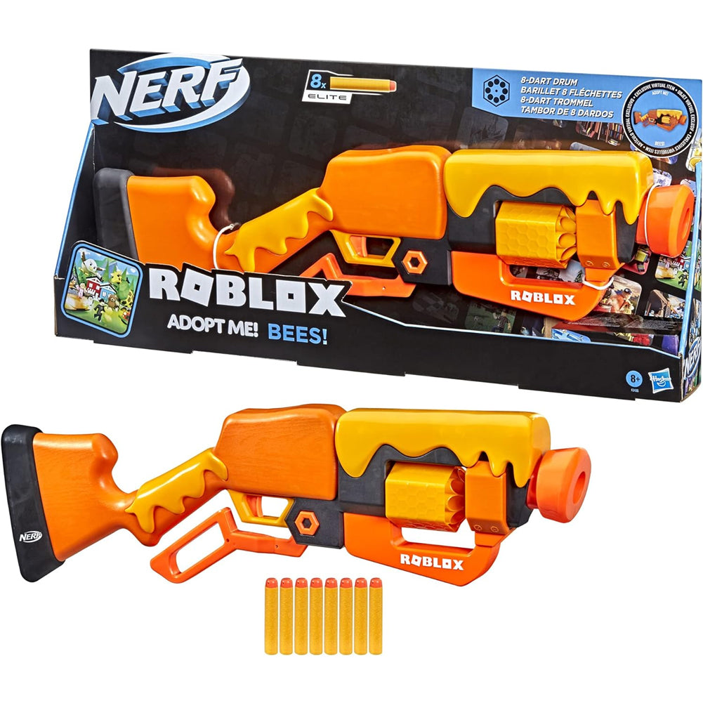 Hasbro Nerf Roblox Adopt Me Bees Blaster Lancia 8 Dardi Fucile Gioco Idea Regalo