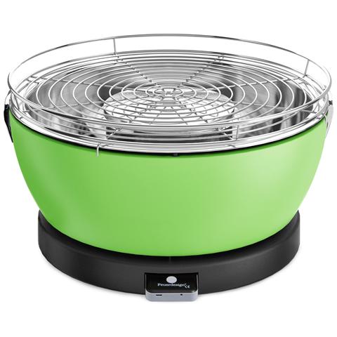 Feuerdesign barbecue portatile da tavolo a carbonella bbq da giardino ø 33 cm colore verde - vesuvio - FD-2007741-VEVE