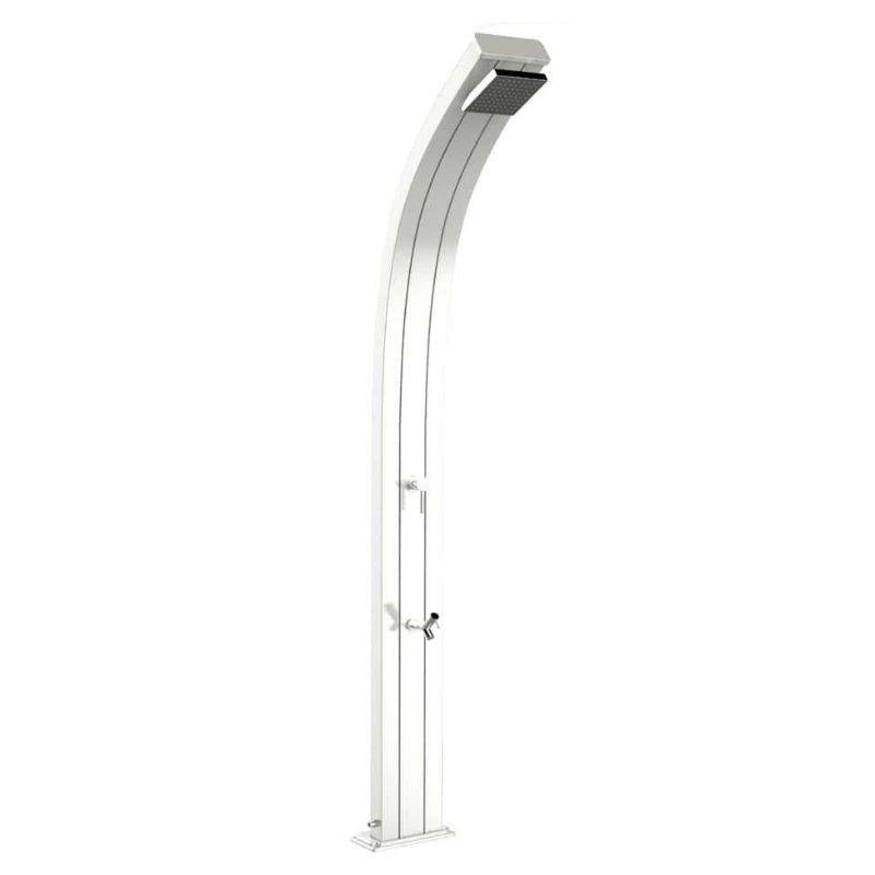 Doccia Solare In Alluminio Spring Top Line Con Miscelatore E Lavapiedi Colore Perla Bianca Cv-A120-Tl/9400