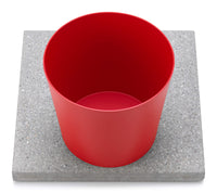 Base con Vaschetta per Fontane con Ghiera Grande 40x40x5 cm in Cemento Belfer 42/BSE/3 Rosso