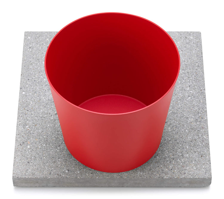 Base con Vaschetta per Fontane con Ghiera Grande 40x40x5 cm in Cemento Belfer 42/BSE/3 Rosso