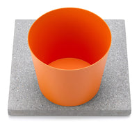 Base con Vaschetta per Fontane con Ghiera Grande 40x40x5 cm in Cemento Belfer 42/BSE/3 Arancione