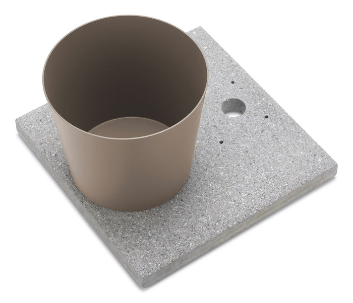 Base con Vaschetta per Fontane con Ghiera Grande 40x40x5 cm in Cemento Belfer 42/BSE/3 Tortora