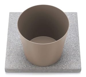 Base con Vaschetta per Fontane con Ghiera Grande 40x40x5 cm in Cemento Belfer 42/BSE/3 Tortora