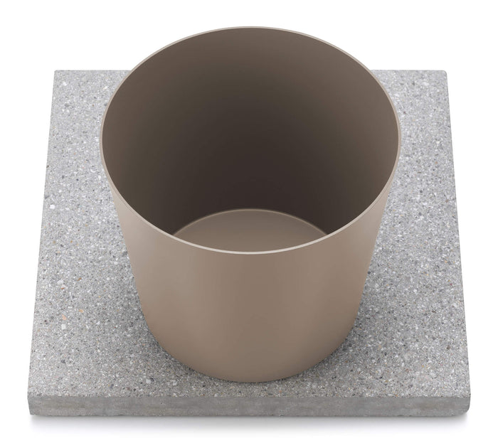 Base con Vaschetta per Fontane con Ghiera Grande 40x40x5 cm in Cemento Belfer 42/BSE/3 Tortora