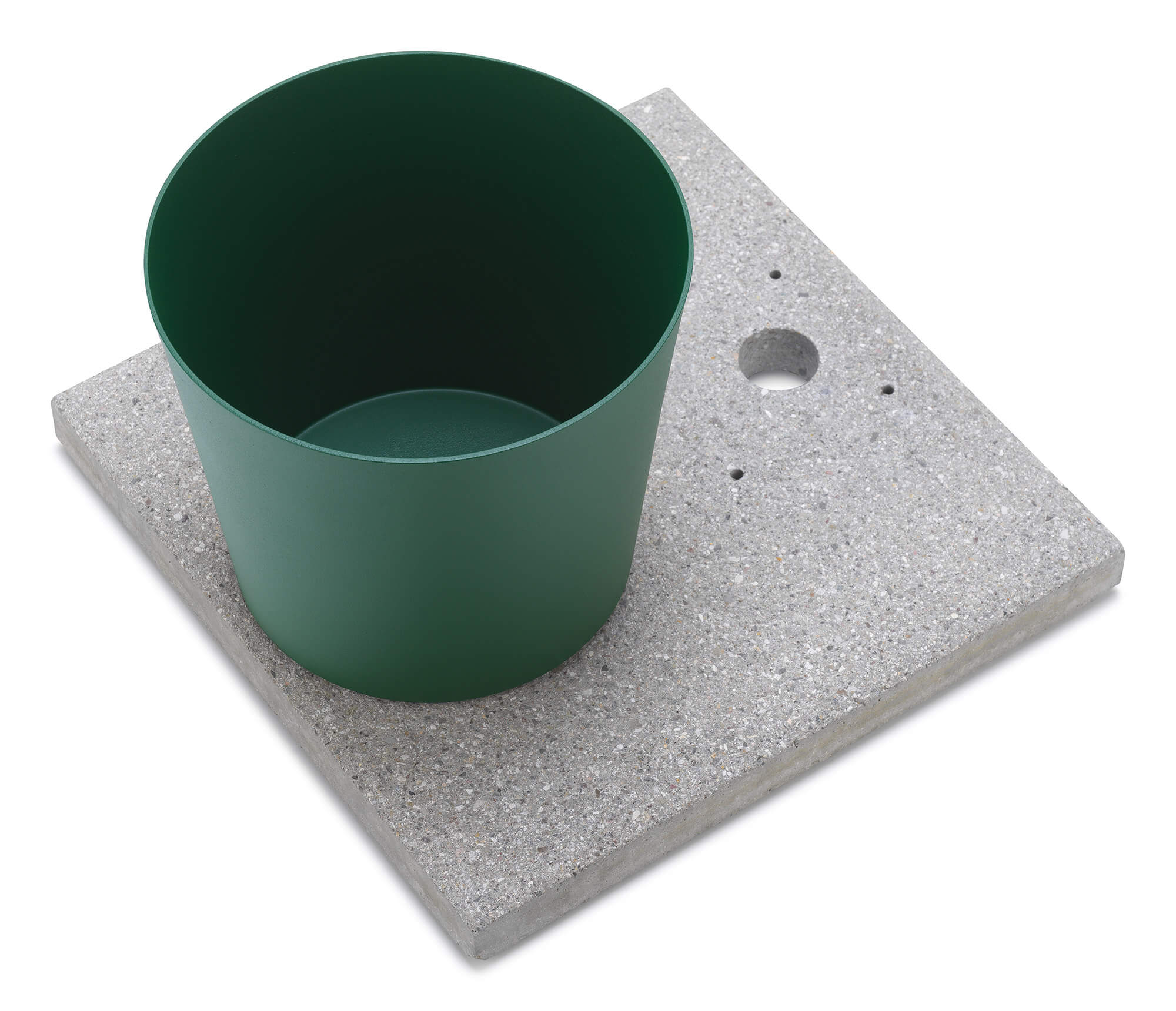 Base con Vaschetta per Fontane con Ghiera Grande 40x40x5 cm in Cemento Belfer 42/BSE/3 Verde