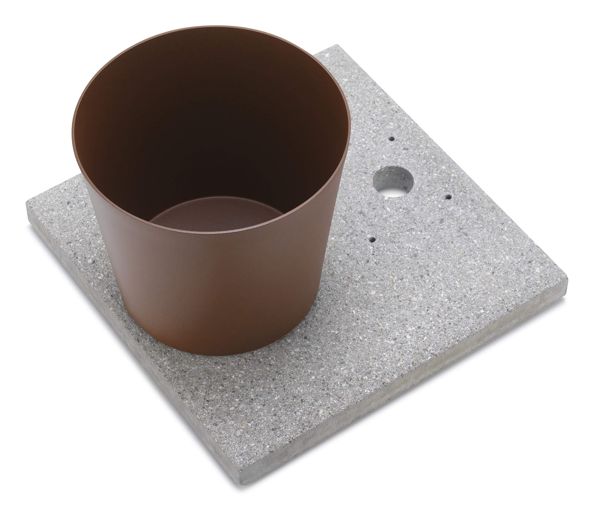 Base con Vaschetta per Fontane con Ghiera Grande 40x40x5 cm in Cemento Belfer 42/BSE/3 Ruggine