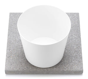 Base con Vaschetta per Fontane con Ghiera Grande 40x40x5 cm in Cemento Belfer 42/BSE/3 Bianco