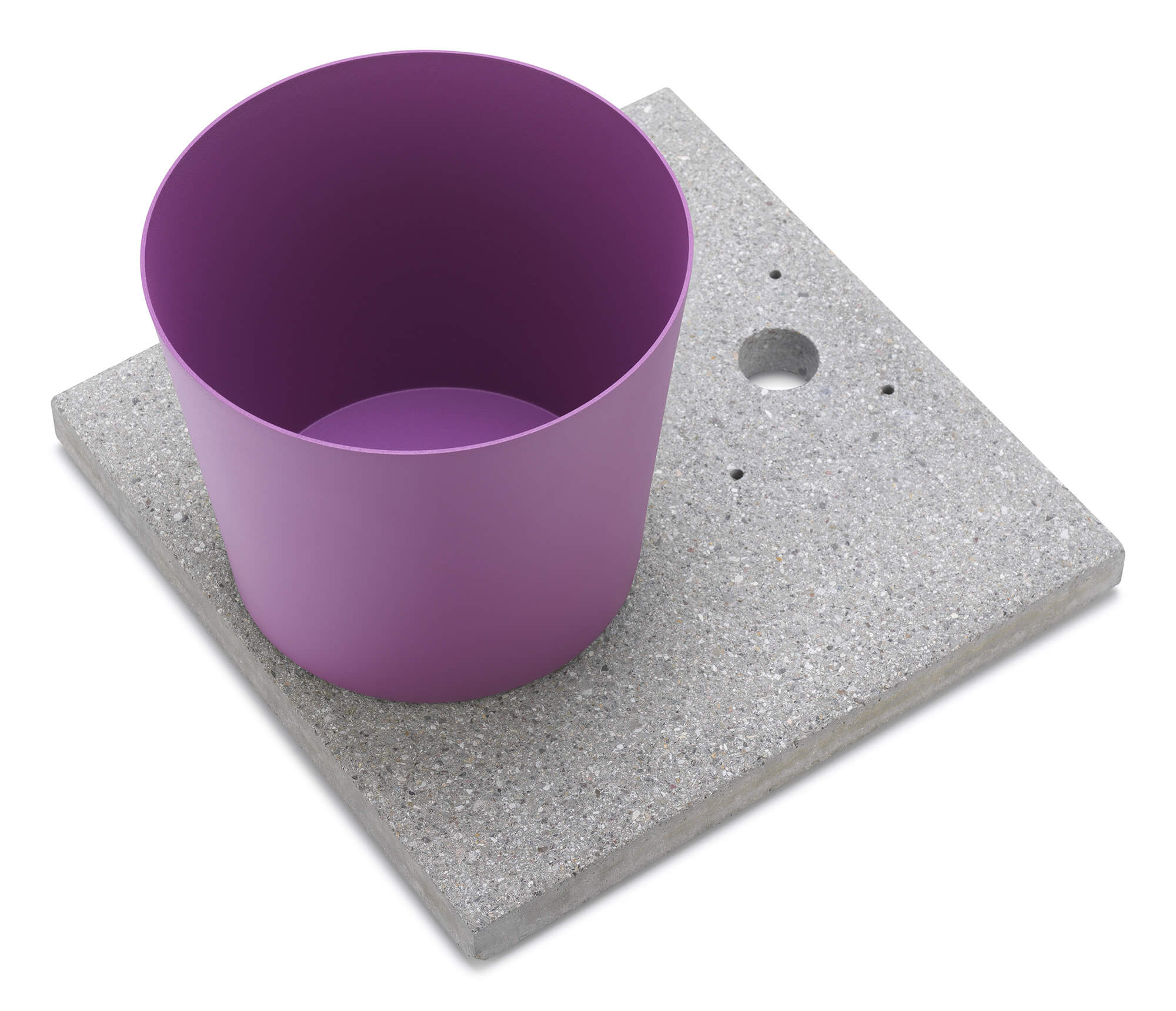 Base con Vaschetta per Fontane con Ghiera Grande 40x40x5 cm in Cemento Belfer 42/BSE/3 Viola