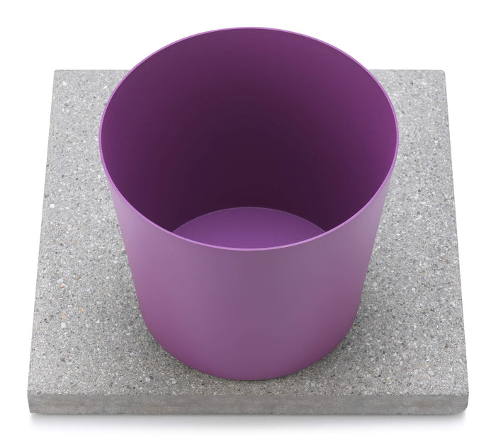 Base con Vaschetta per Fontane con Ghiera Grande 40x40x5 cm in Cemento Belfer 42/BSE/3 Viola