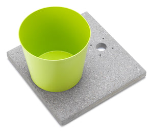 Base con Vaschetta per Fontane con Ghiera Grande 40x40x5 cm in Cemento Belfer 42/BSE/3 Verde Acido